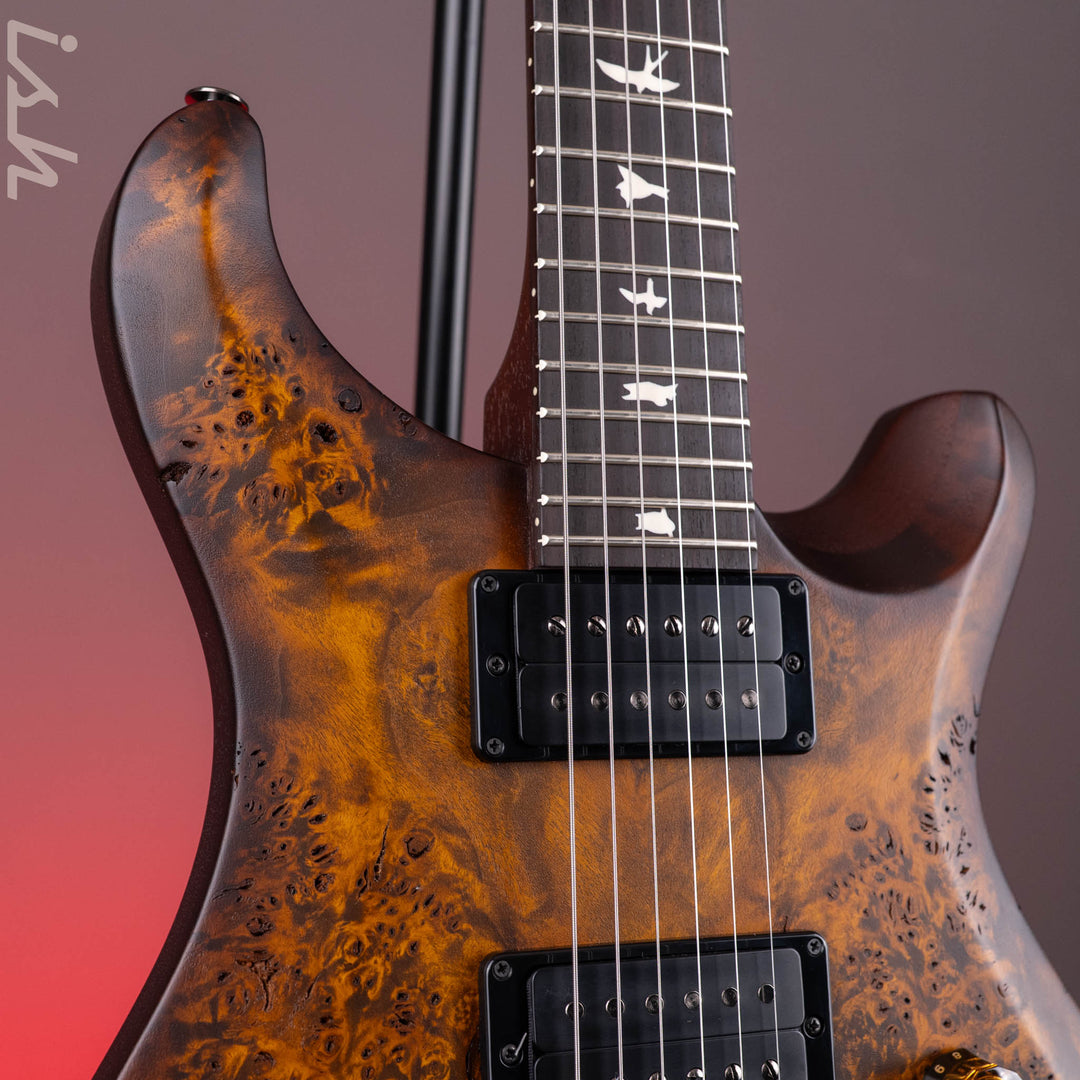 PRS Wood Library Select Limited S2 Custom 24 Poplar Burl Black Gold Burst