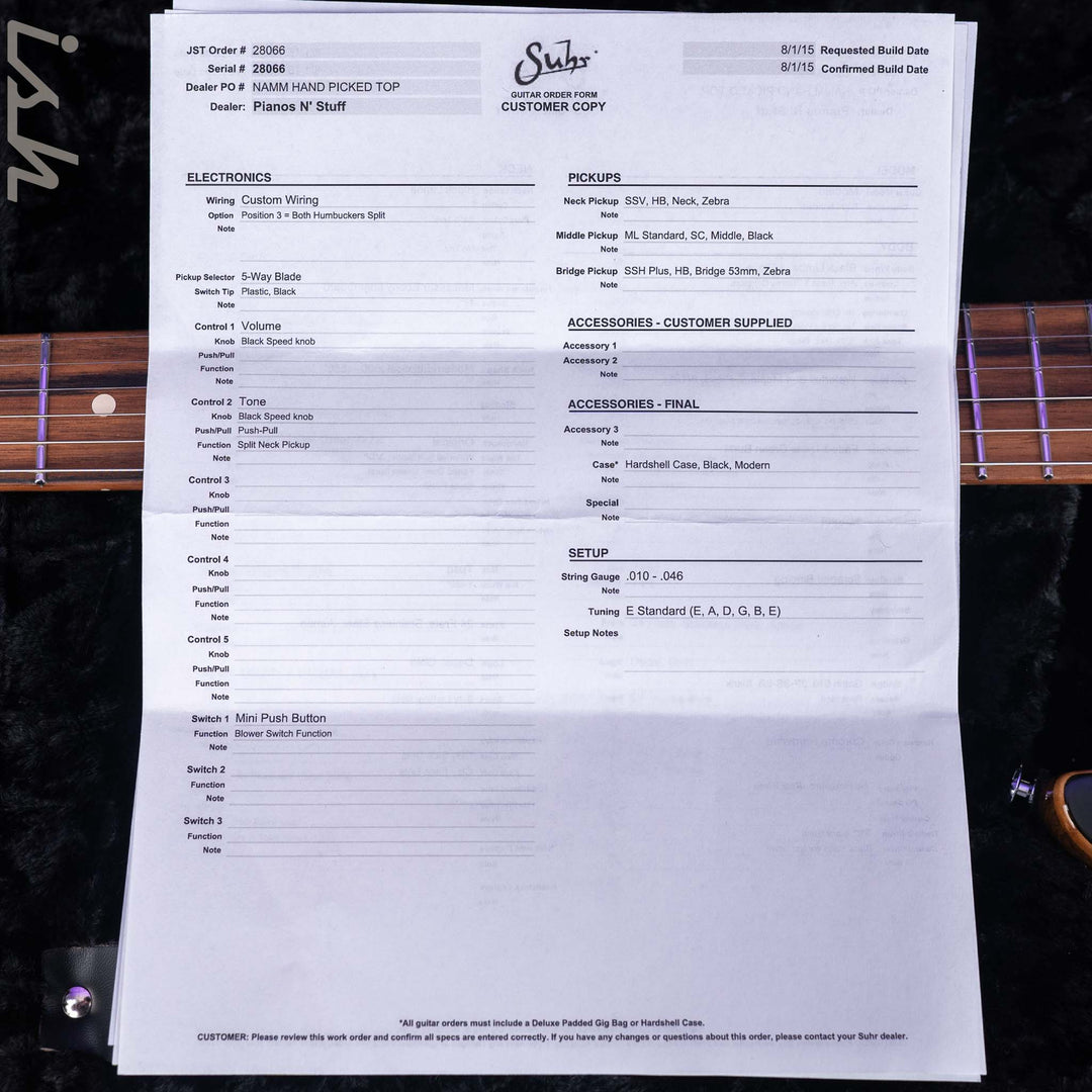 2015 Suhr Modern Faded Trans Green Burst