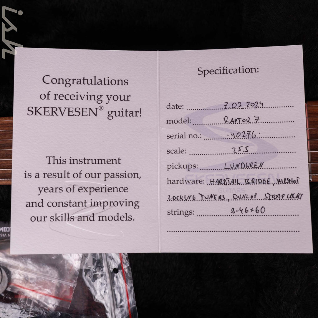 2024 Skervesen Raptor 7-String Black Satin