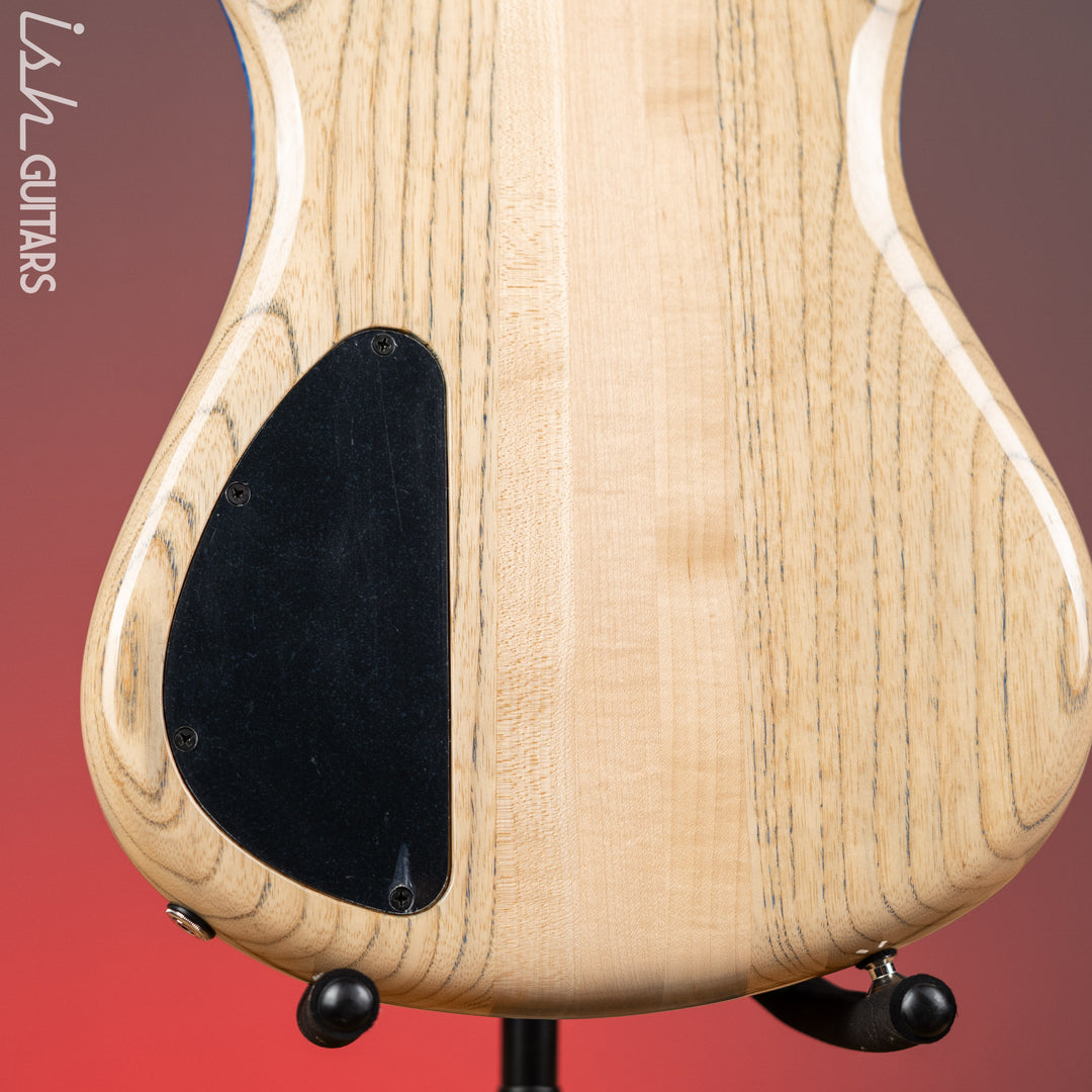 Spector NS-5 Ultra Blue Glow w/ Grain Fill Back Birdseye Maple Demo