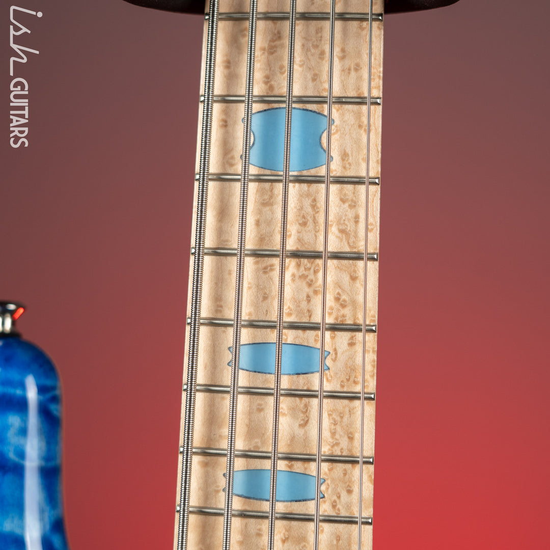 Spector NS-5 Ultra Blue Glow w/ Grain Fill Back Birdseye Maple Demo