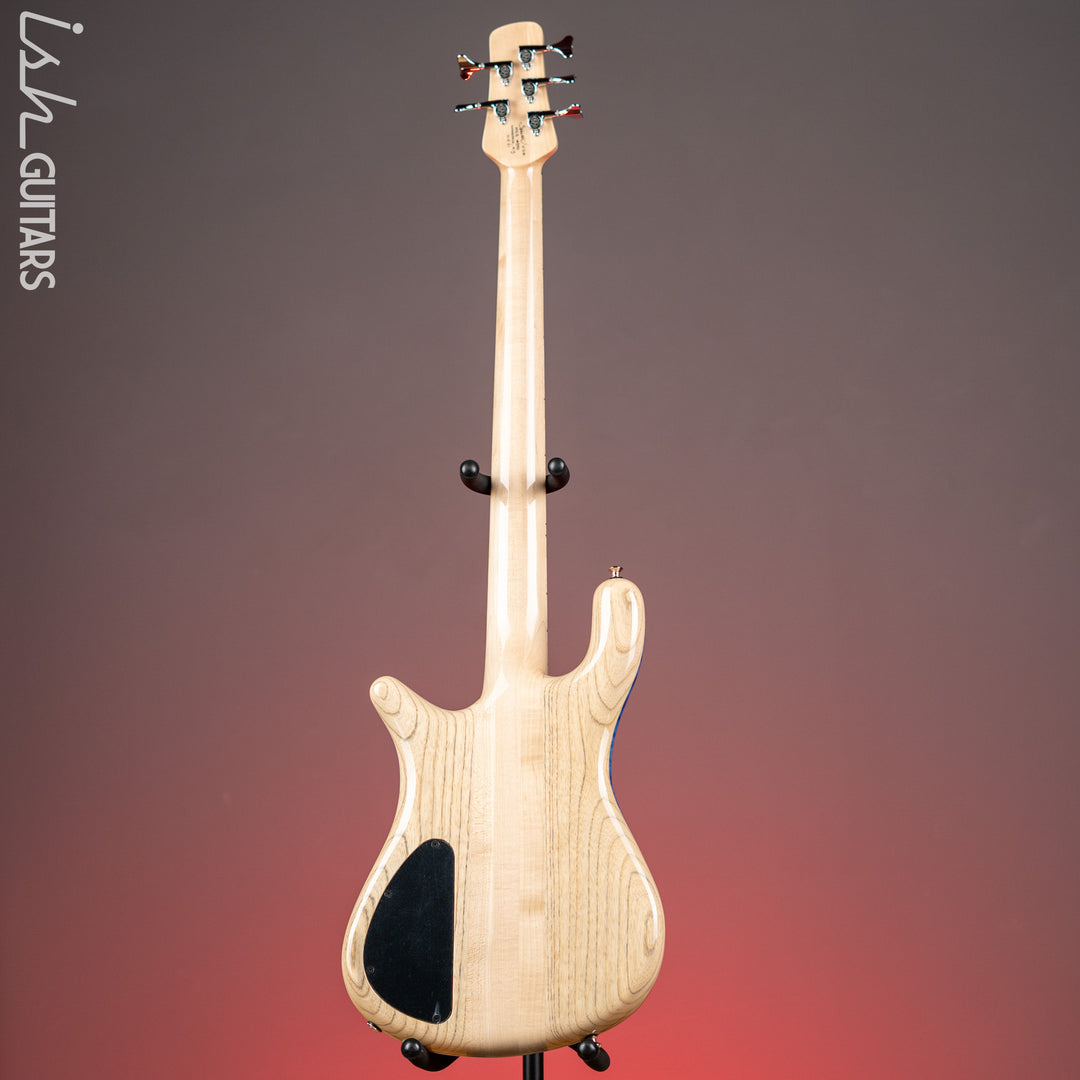Spector NS-5 Ultra Blue Glow w/ Grain Fill Back Birdseye Maple Demo
