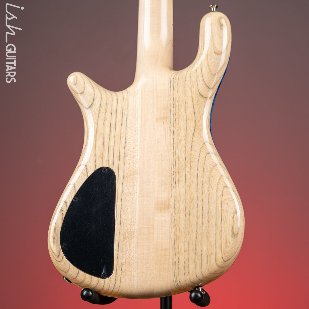 Spector NS-5 Ultra Blue Glow w/ Grain Fill Back Birdseye Maple Demo