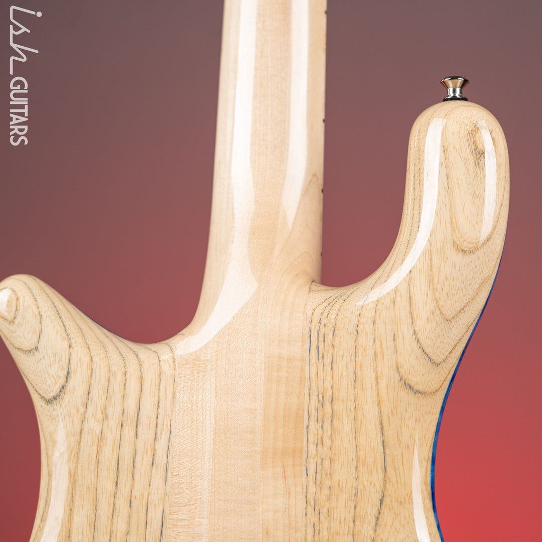 Spector NS-5 Ultra Blue Glow w/ Grain Fill Back Birdseye Maple Demo
