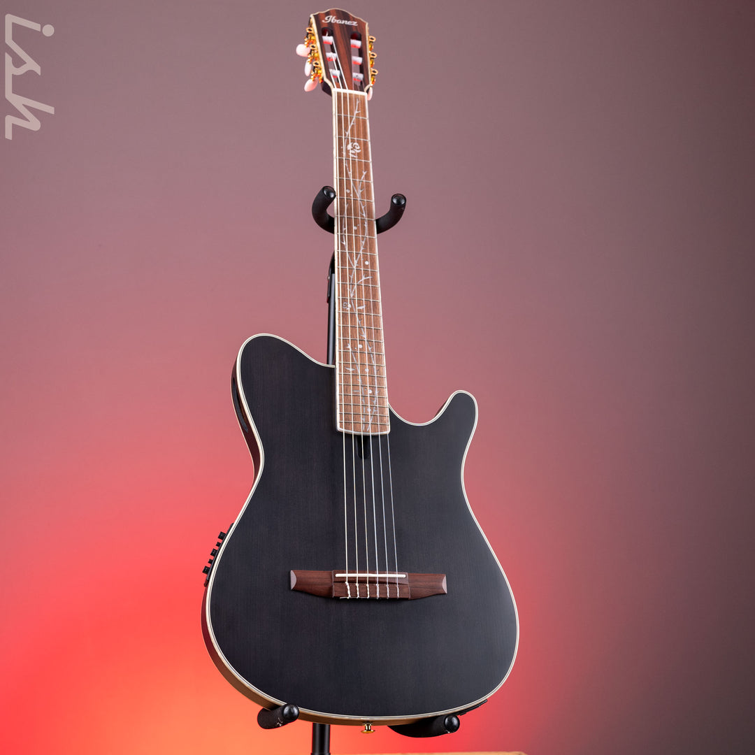 2024 Ibanez TOD10N Tim Henson Signature Nylon Acoustic-Electric Guitar Transparent Black Flat