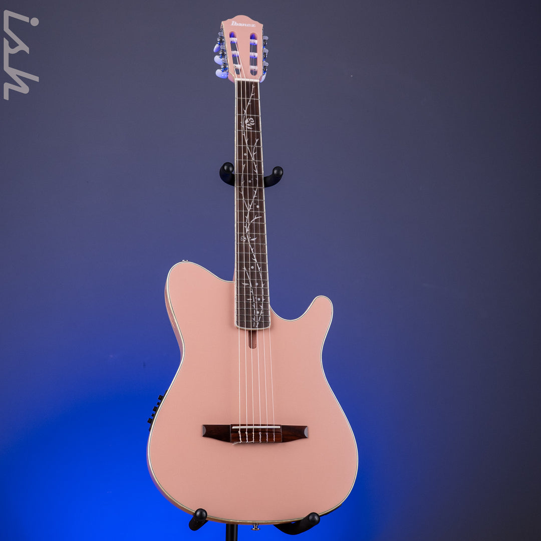 Ibanez TOD10N Tim Henson Signature Nylon Acoustic-Electric Guitar Pearl Pink Flat Demo