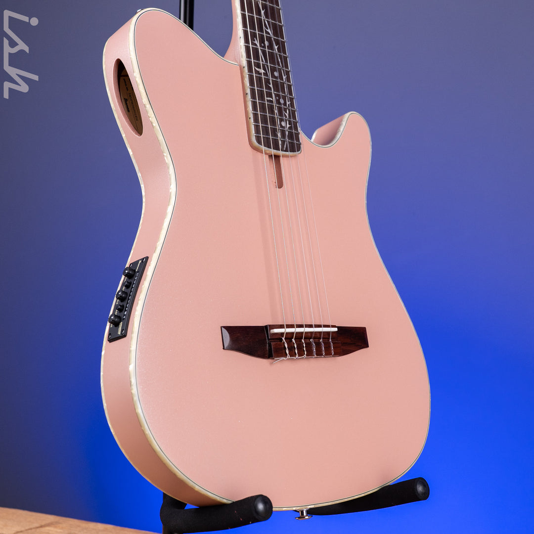 Ibanez TOD10N Tim Henson Signature Nylon Acoustic-Electric Guitar Pearl Pink Flat Demo