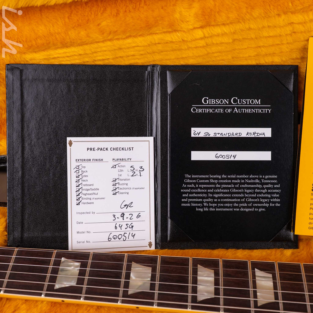 2026 Gibson Custom SG Standard 1964 Reissue VOS Antique Natural