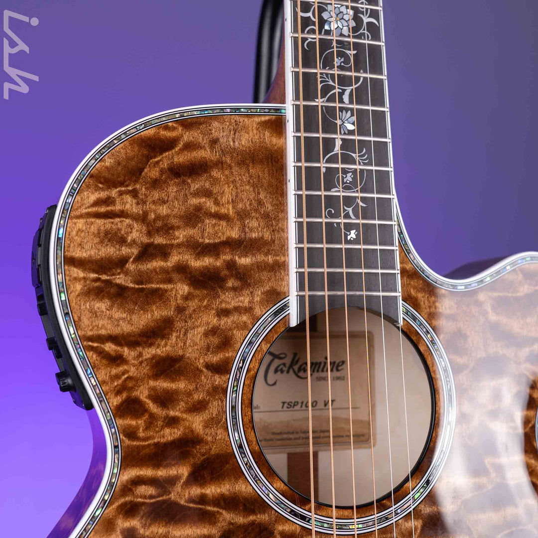Takamine TSP100 Acoustic-Electric Guitar Gloss Vintage Tobacco Demo