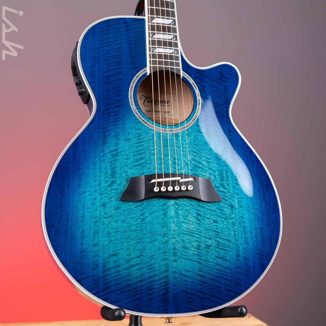 Takamine TSP178AC SBB Thinline Acoustic-Electric Guitar Gloss Blue Burst Demo