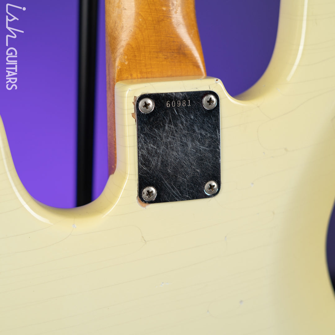 1961 Fender Jazz Bass Refin Stacked Knobs Olympic White