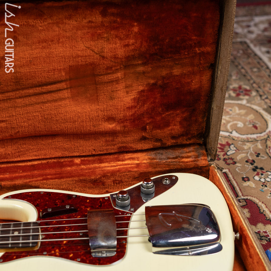 1961 Fender Jazz Bass Refin Stacked Knobs Olympic White