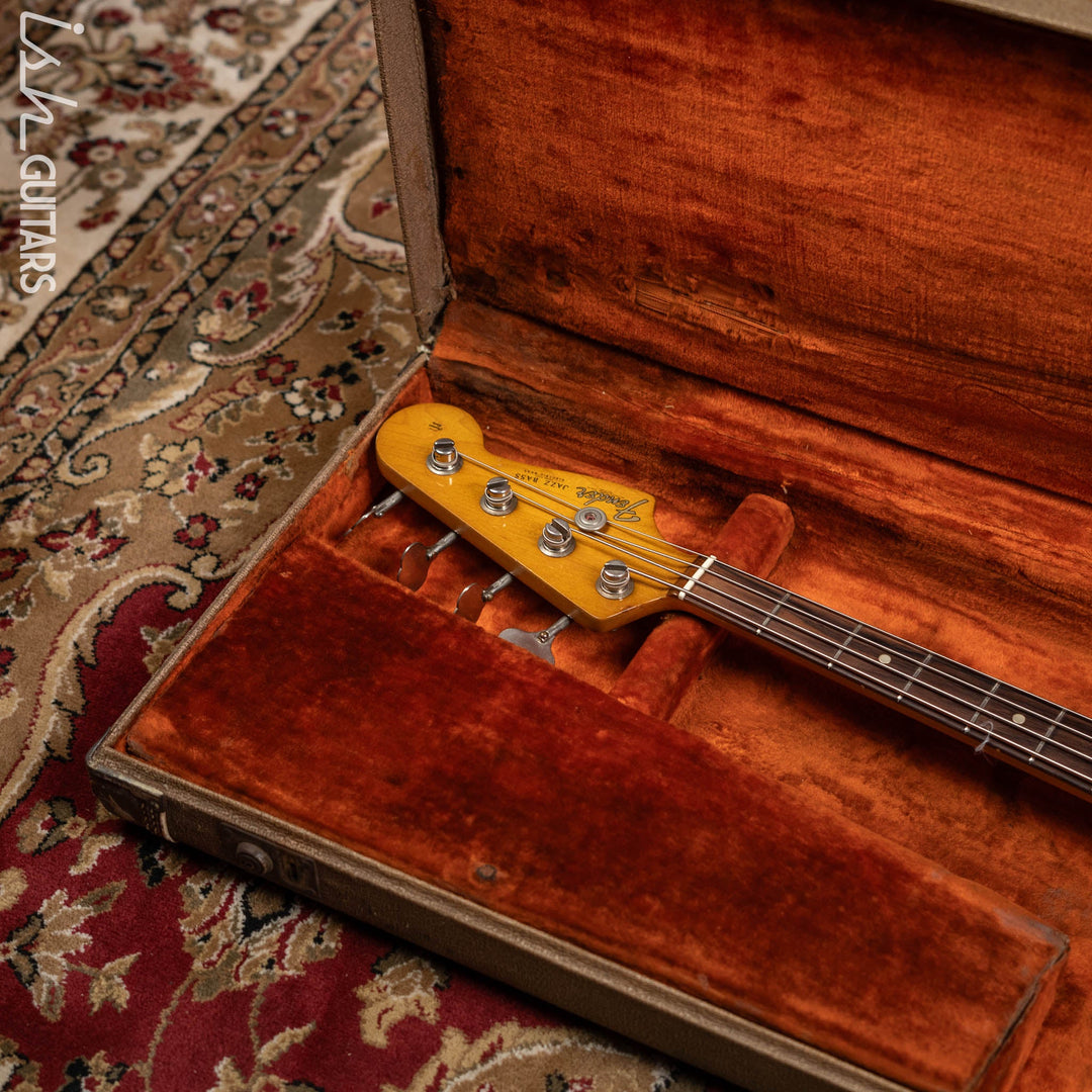 1961 Fender Jazz Bass Refin Stacked Knobs Olympic White