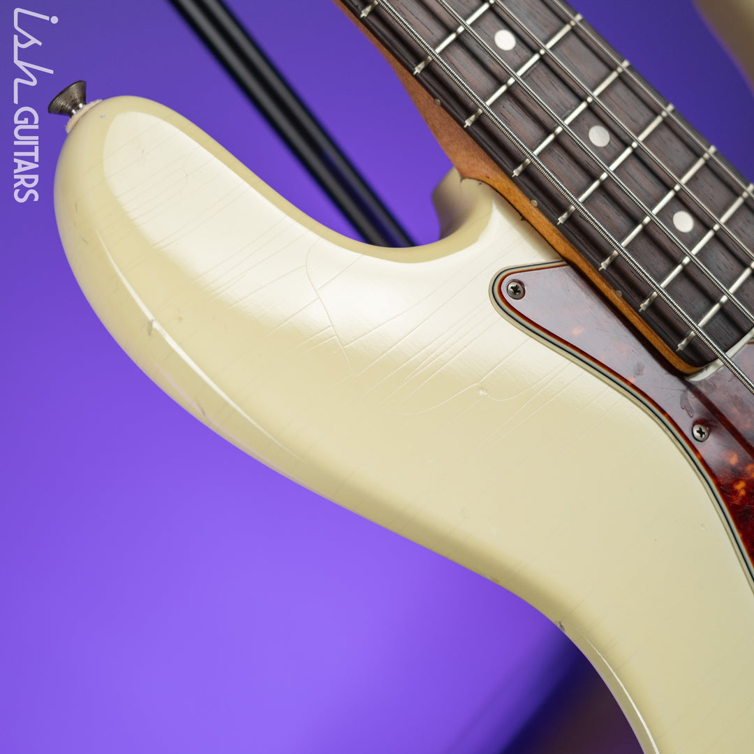 1961 Fender Jazz Bass Refin Stacked Knobs Olympic White