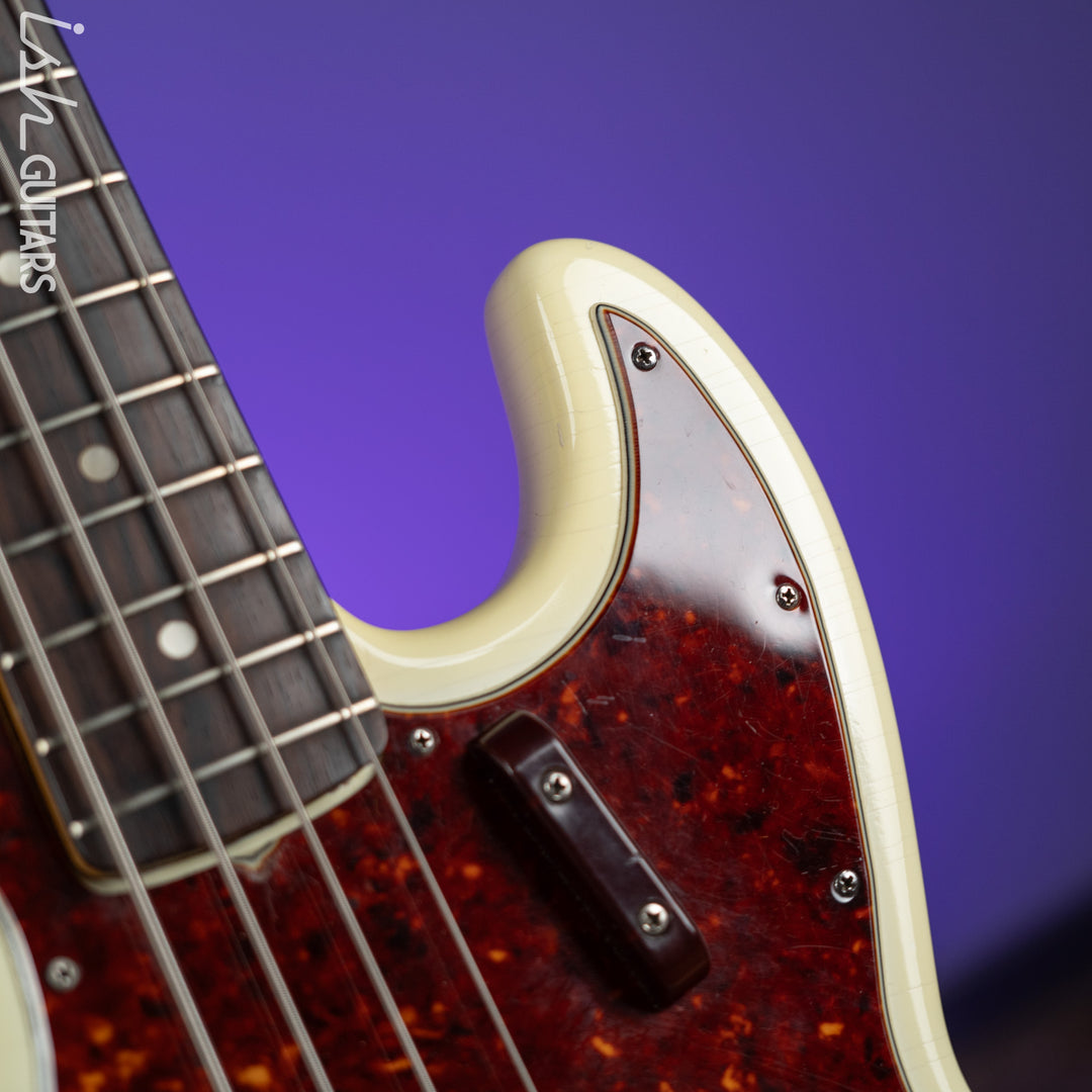 1961 Fender Jazz Bass Refin Stacked Knobs Olympic White