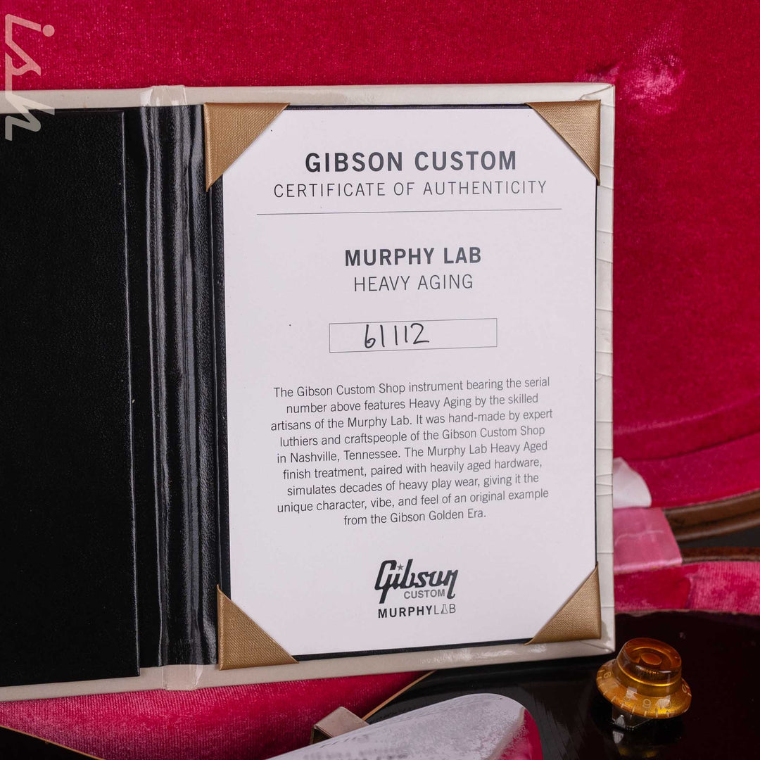 2021 Gibson Murphy Lab Heavy Relic Les Paul Standard 1956 Reissue Black Over Gold w/ Bigsby