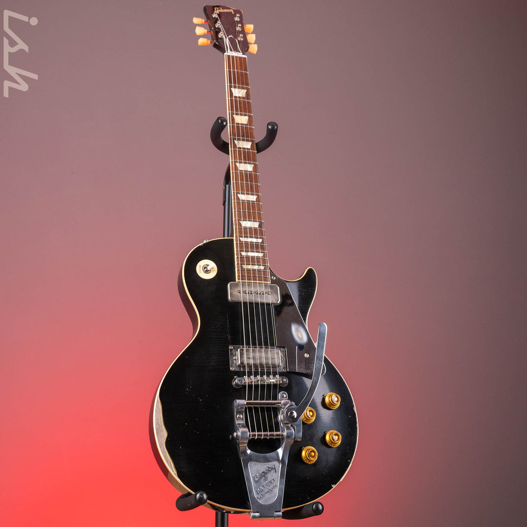2021 Gibson Murphy Lab Heavy Relic Les Paul Standard 1956 Reissue Black Over Gold w/ Bigsby