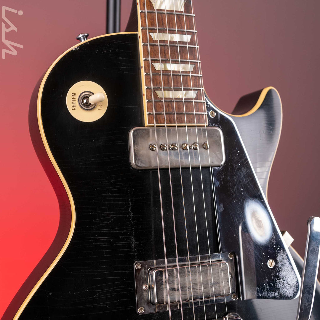 2021 Gibson Murphy Lab Heavy Relic Les Paul Standard 1956 Reissue Black Over Gold w/ Bigsby