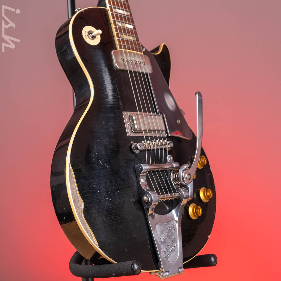 2021 Gibson Murphy Lab Heavy Relic Les Paul Standard 1956 Reissue Black Over Gold w/ Bigsby