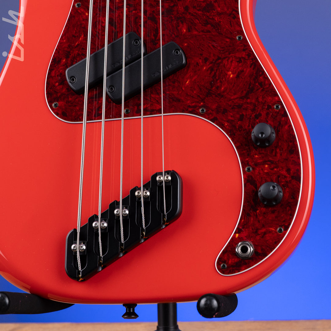 Dingwall Custom Shop Super P 5-String Bass Fiesta Red