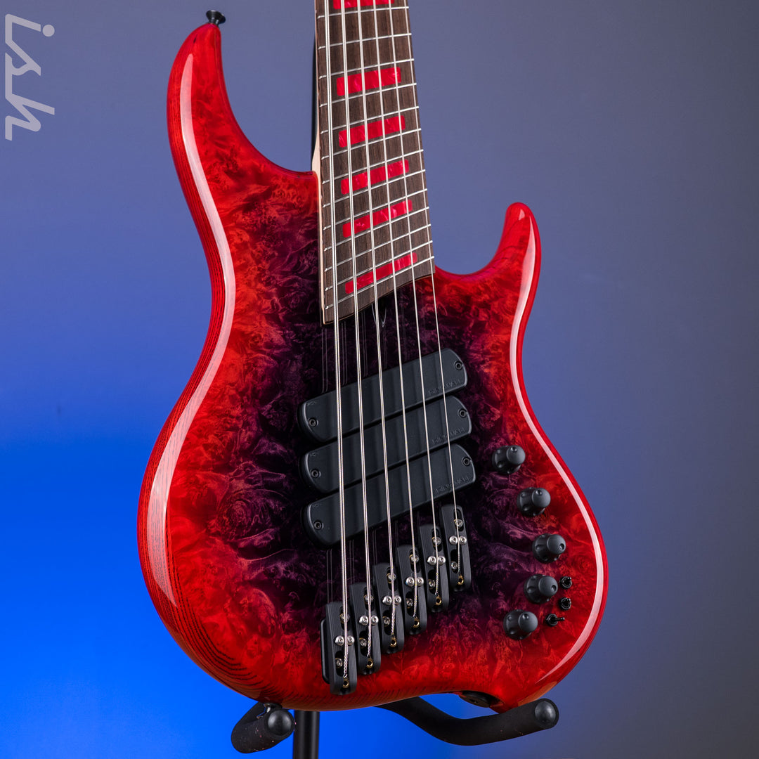 Dingwall Z3 6-String Bass Maple Burl Dark Purple to Red Reverseburst