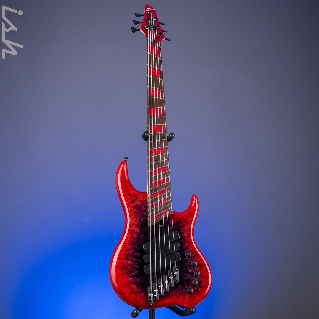 Dingwall Z3 6-String Bass Maple Burl Dark Purple to Red Reverseburst