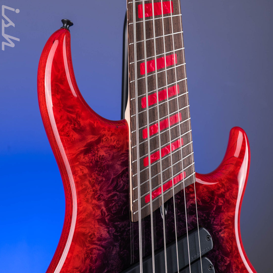 Dingwall Z3 6-String Bass Maple Burl Dark Purple to Red Reverseburst