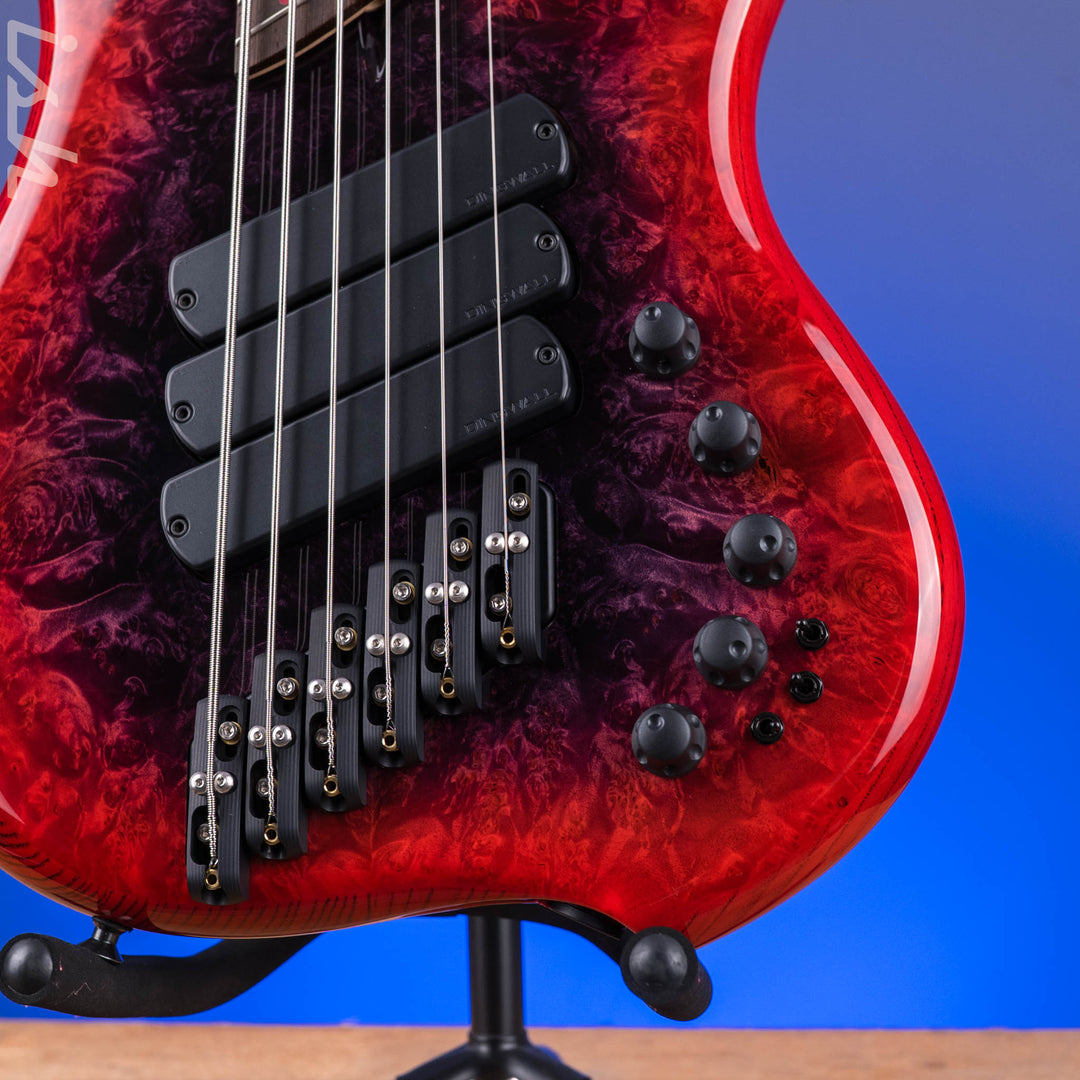 Dingwall Z3 6-String Bass Maple Burl Dark Purple to Red Reverseburst