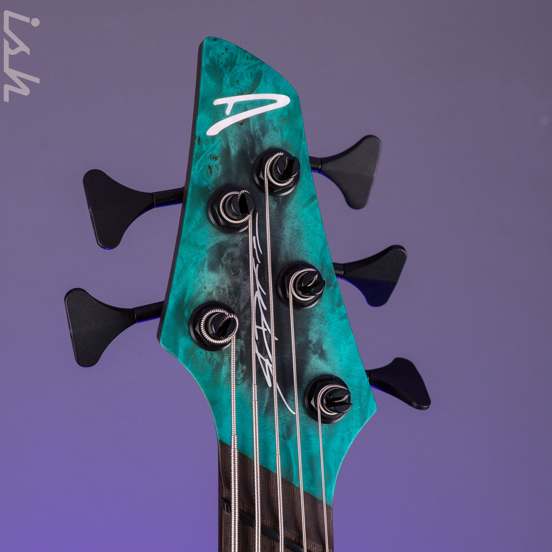 Dingwall Z Series 5-String Bass Figured Maple Burl Charcoal to Turquoise Reverseburst