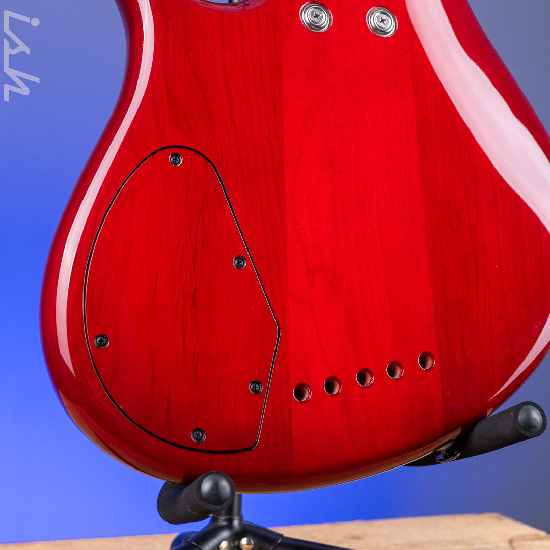 2004 F Bass BNF5 Fretless Transparent Red