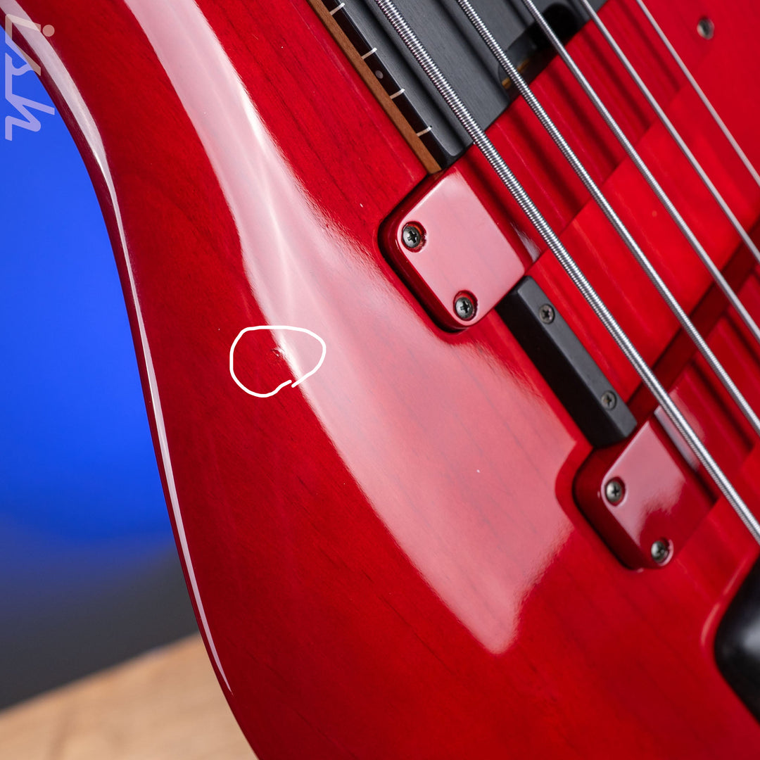 2004 F Bass BNF5 Fretless Transparent Red