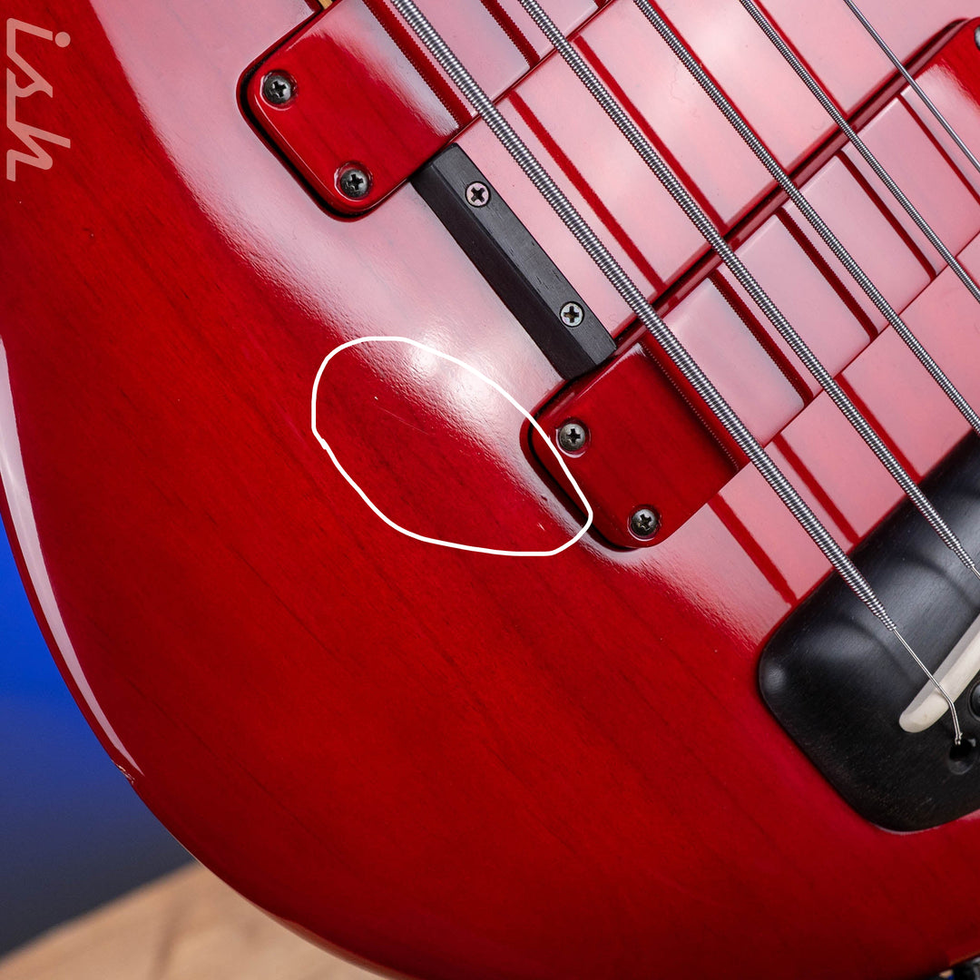 2004 F Bass BNF5 Fretless Transparent Red