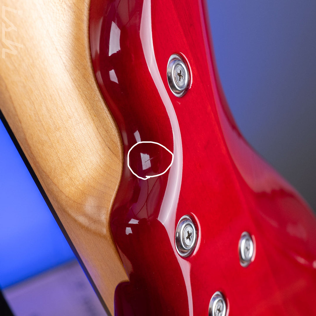 2004 F Bass BNF5 Fretless Transparent Red
