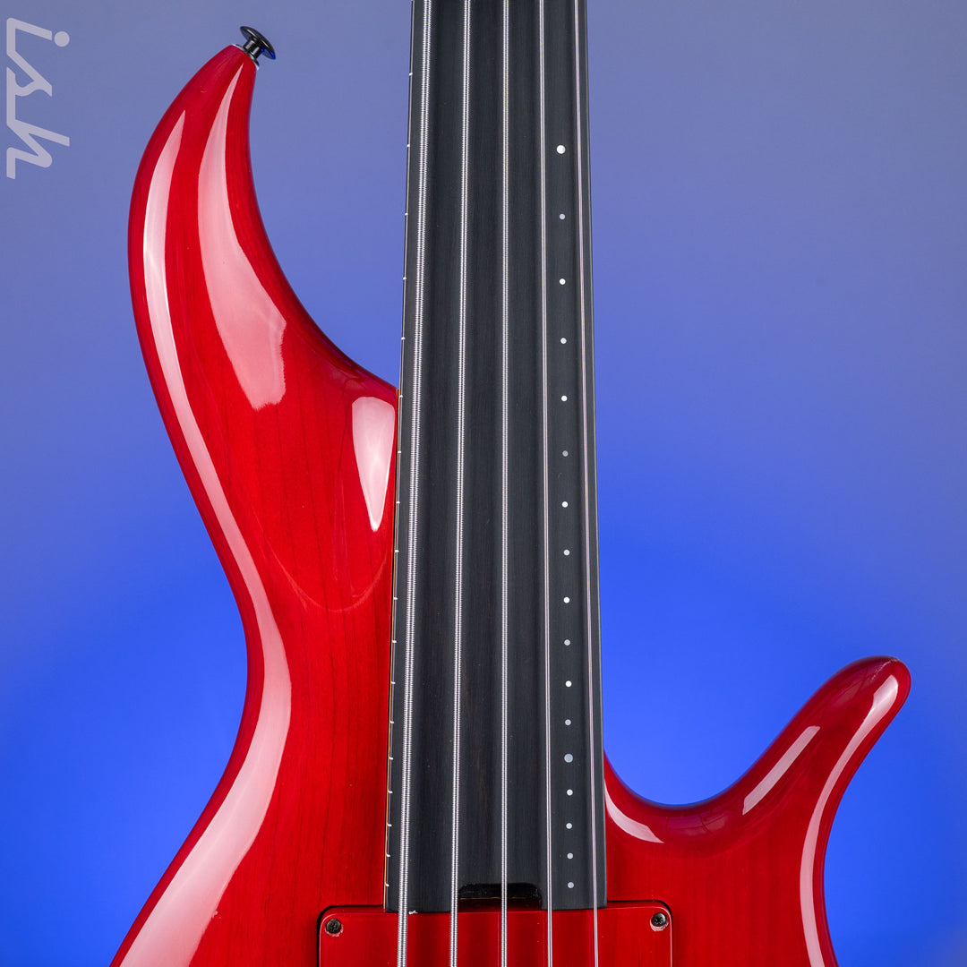 2004 F Bass BNF5 Fretless Transparent Red