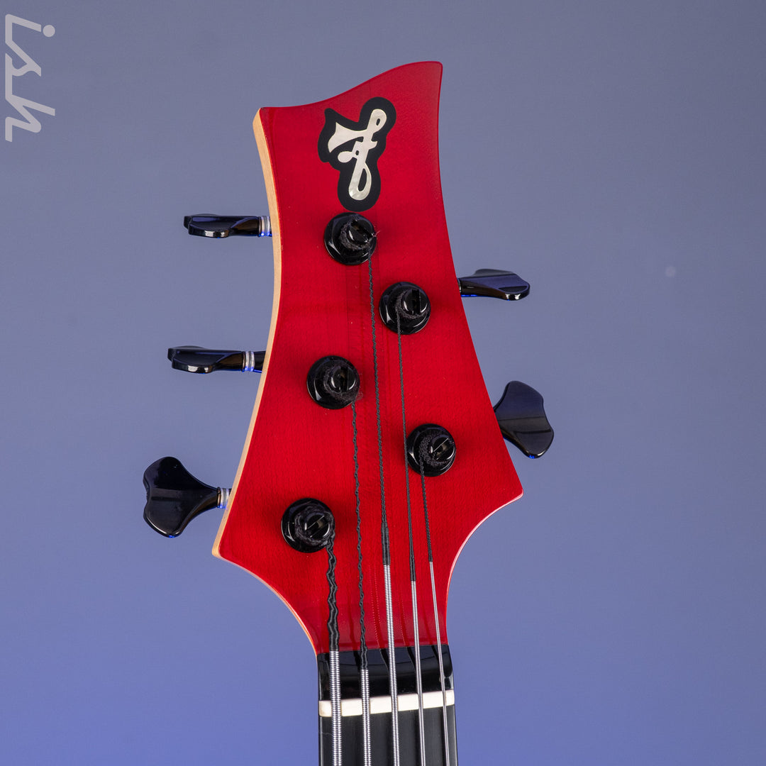 2004 F Bass BNF5 Fretless Transparent Red