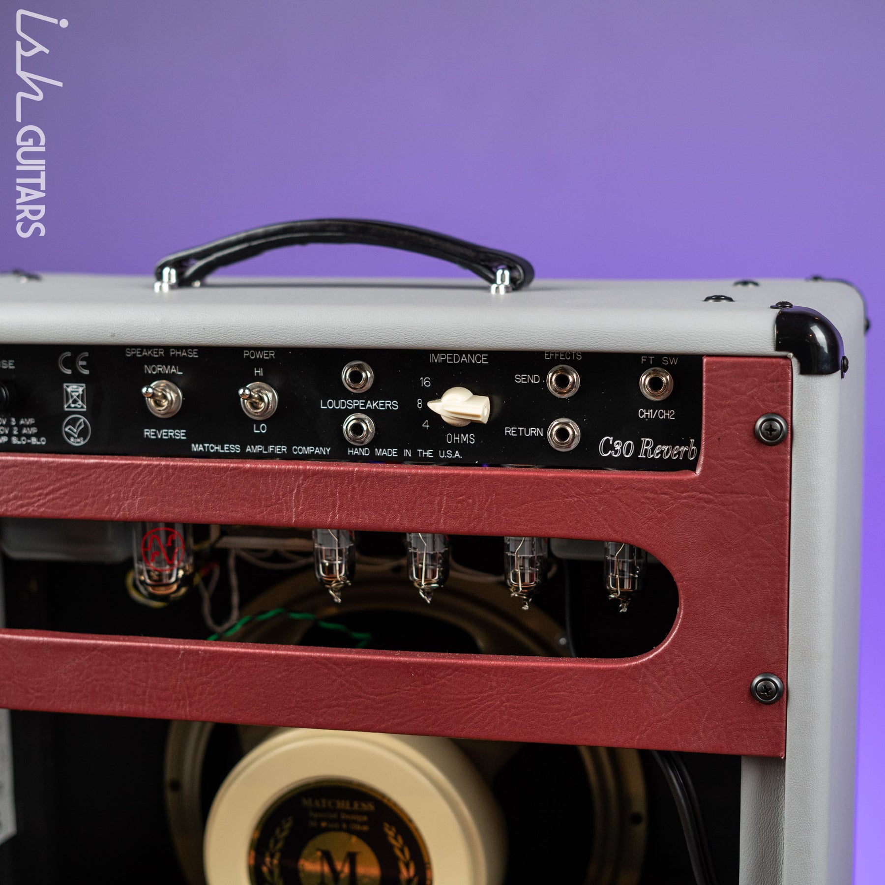 Matchless Anp Matchless SC-30 Reverb Guitar Amp Dark Grey/ Dark Burgundy/ Silver Dem ...