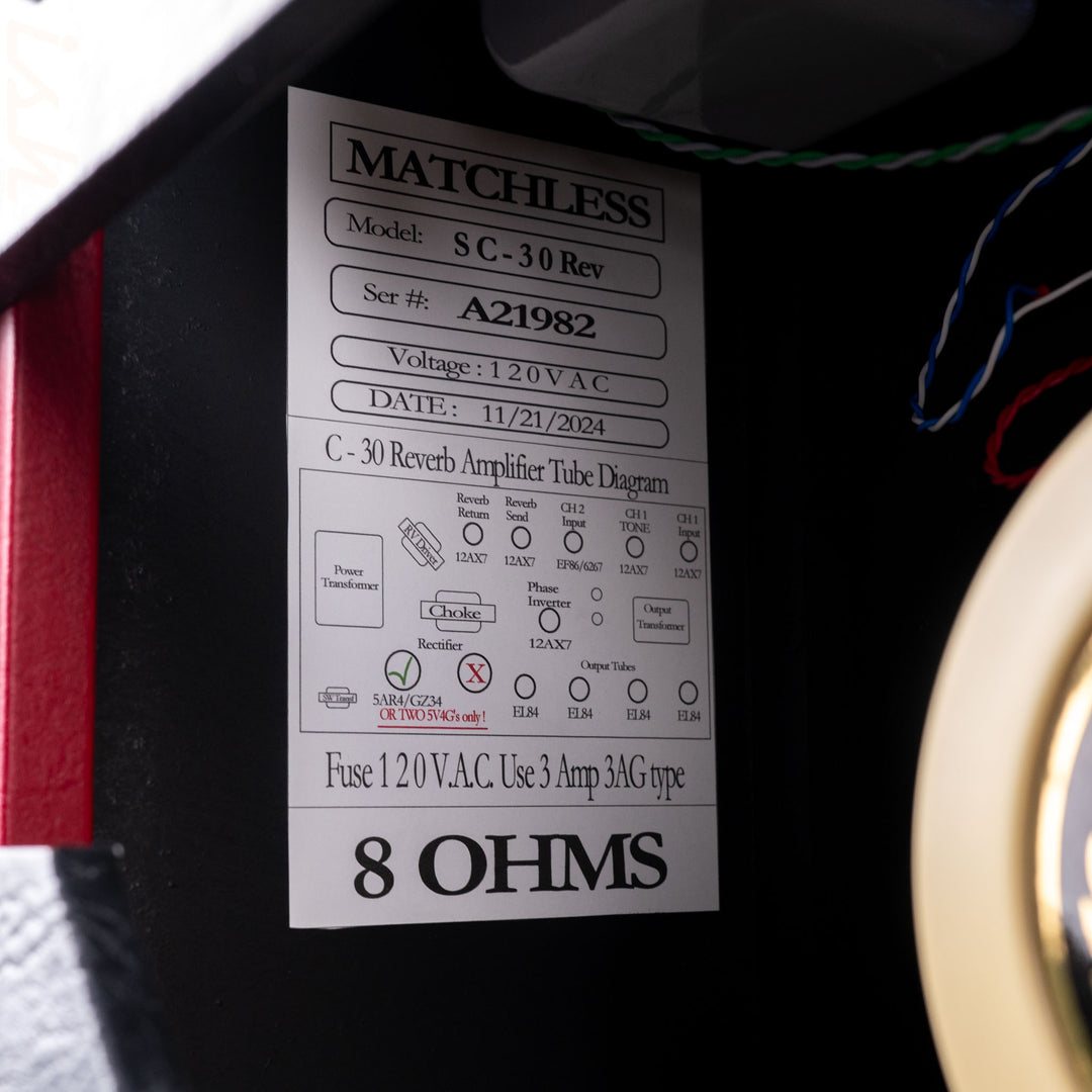 Matchless SC-30 Reverb 112 Combo Custom Red Tolex
