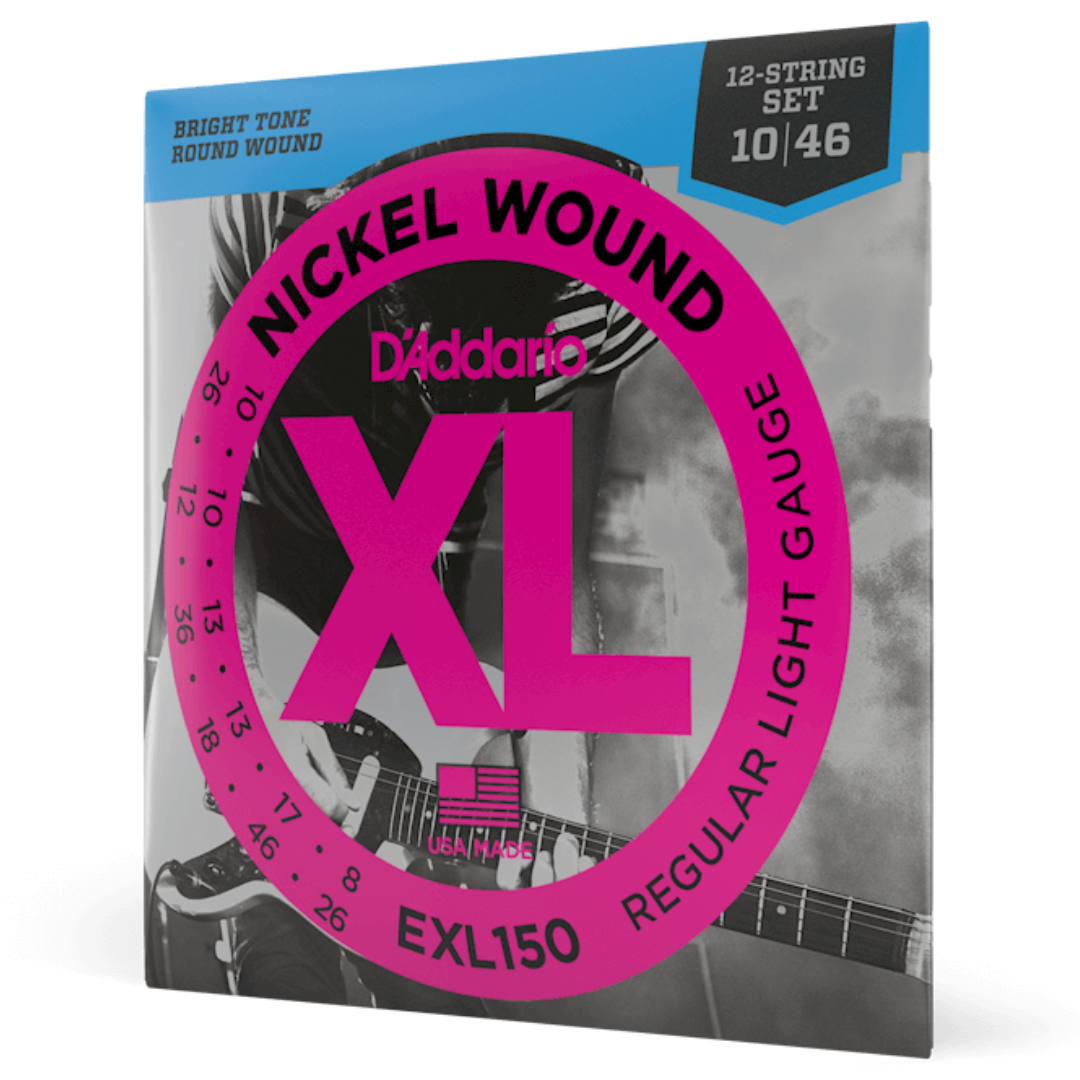 D’Addario EXL150 10-46 Regular Light 12-String, XL Nickel Electric Guitar Strings