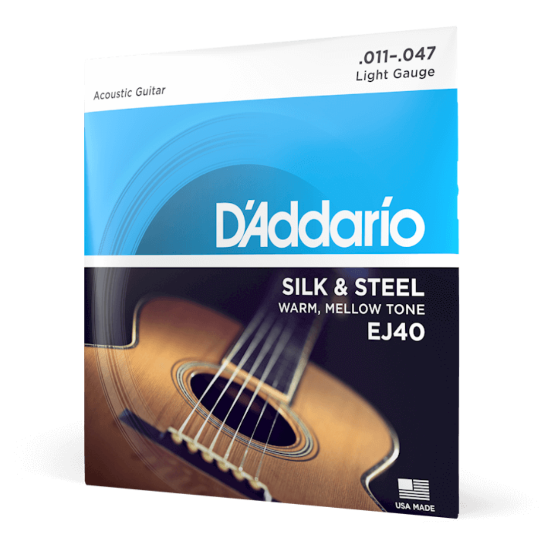 D’Addario Silk &amp; Steel EJ40 11-47 Light Acoustic Guitar Strings