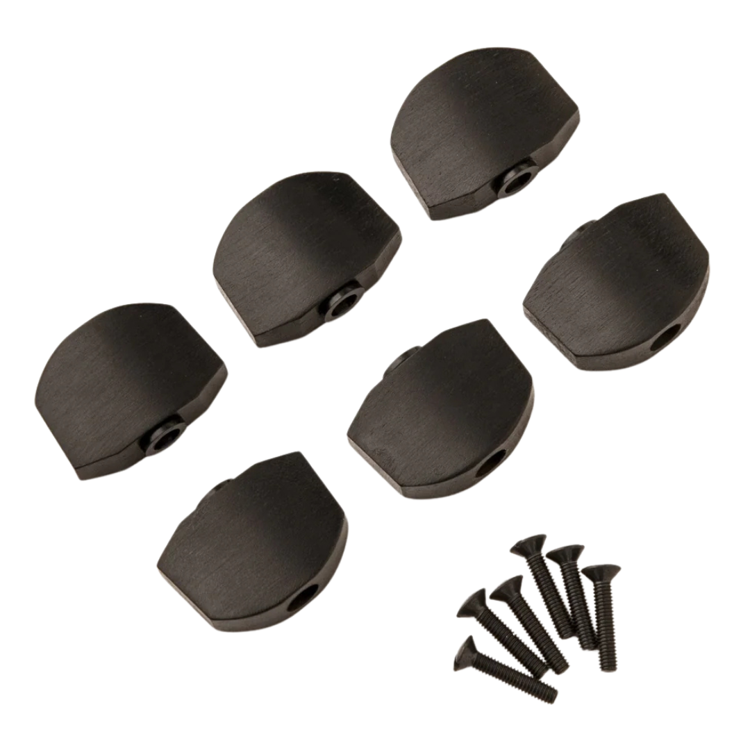 PRS Tuner Buttons for Phase III Locking Tuners Ebony Set of Six Open Box