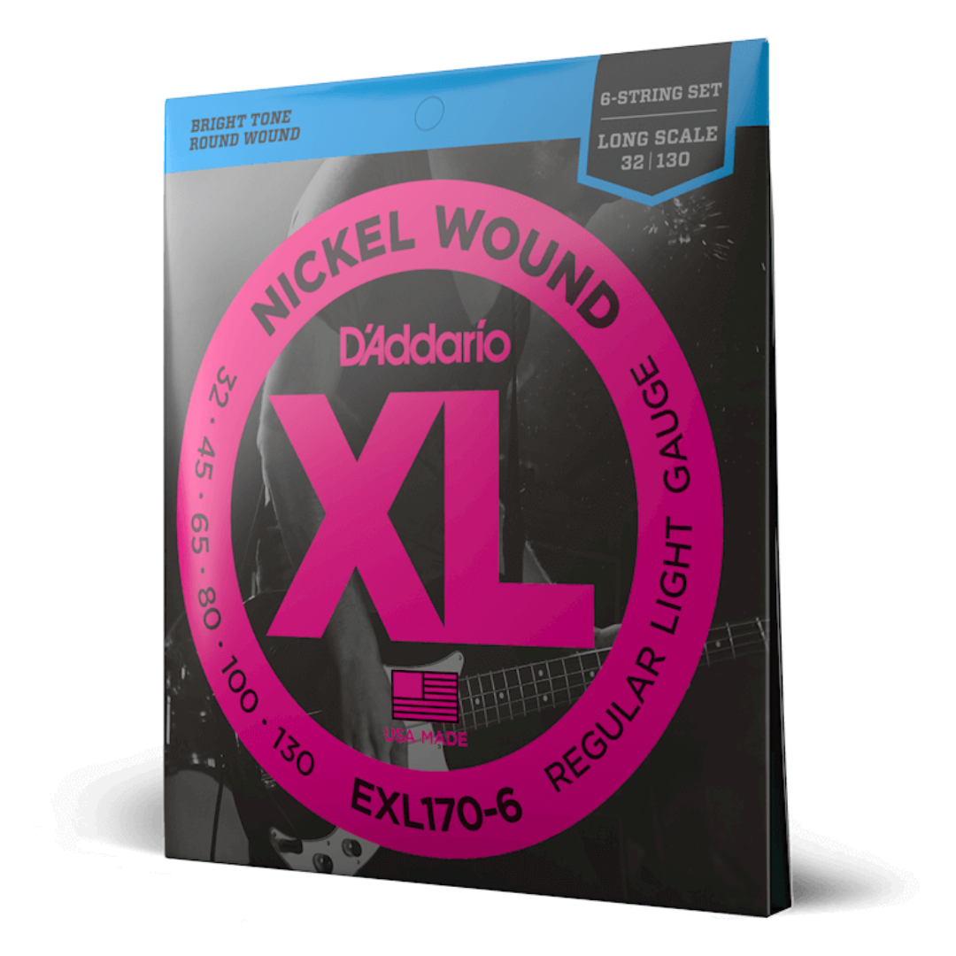 D’Addario XL Bass 32-130 Regular Light Long Scale 6-String Bass Strings