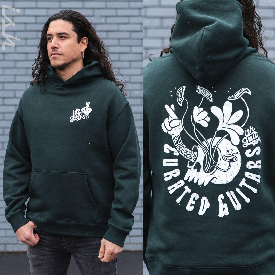 Ish Comic Skull Hoodie Pine Green