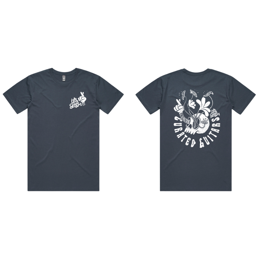 Ish T-Shirt Comic Skull Petrol Blue