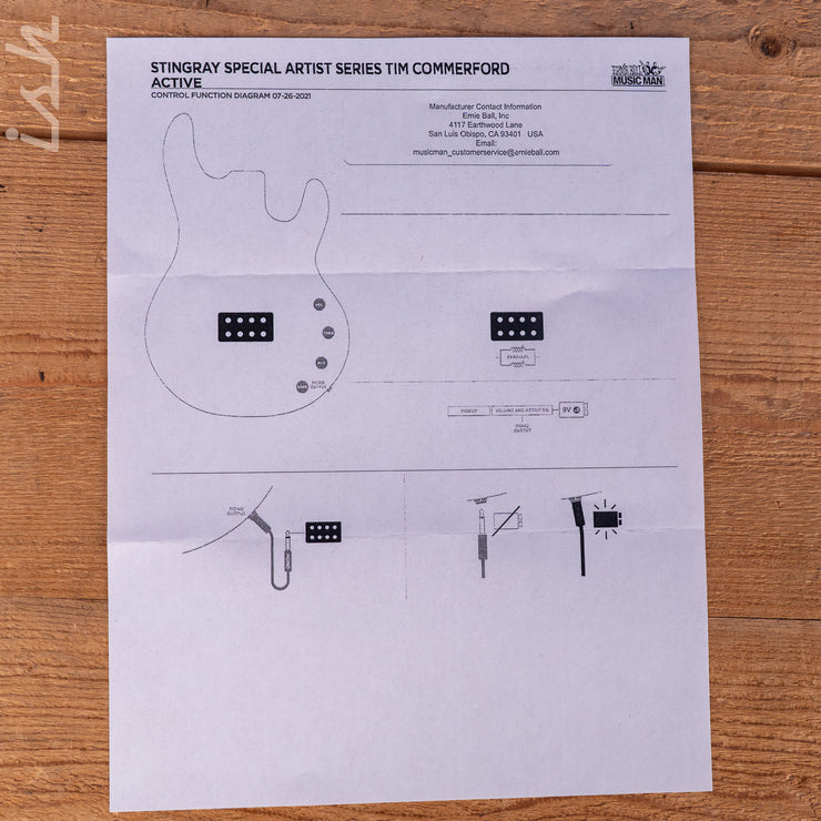 Ernie Ball Music Man Tim Commerford Artist Series StingRay Bass Caliper Red