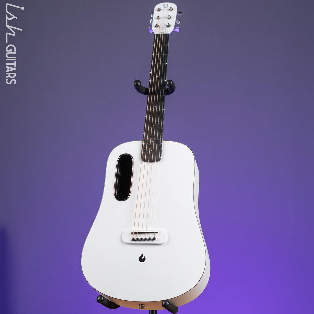 Lava Music Blue Lava Touch Smart Acoustic Guitar Sail White w/ Lite Bag Demo