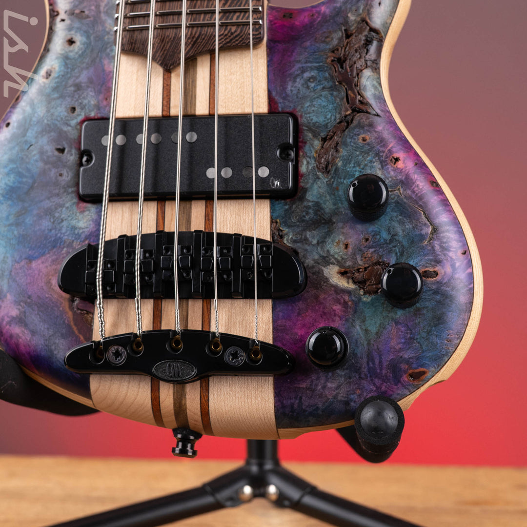 Mayones Cali 5 Mini Bass Buckeye Burl Wenge Fretboard Custom Color