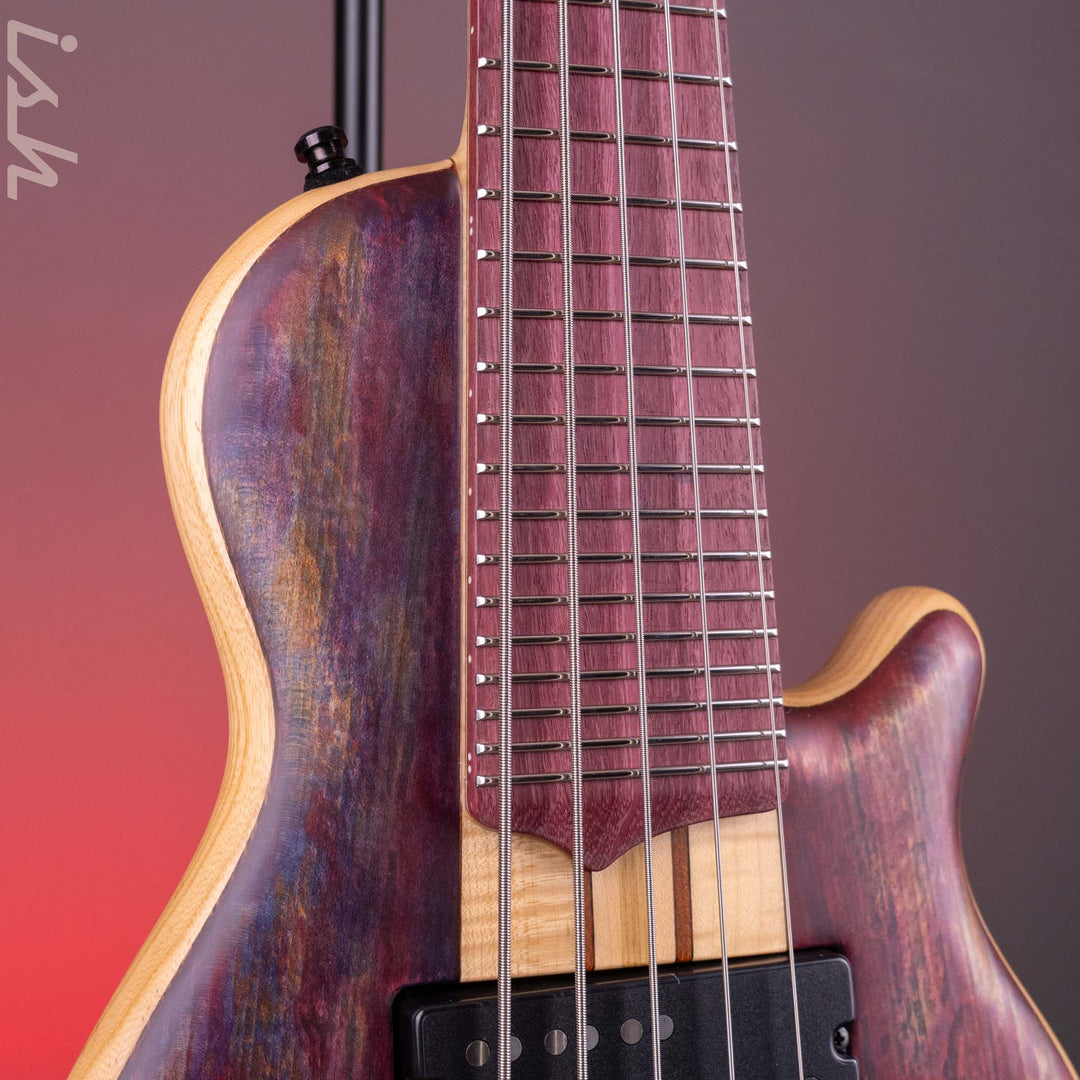 Mayones Cali 5 Mini Bass Spalted Maple Purpleheart Fretboard Custom Color