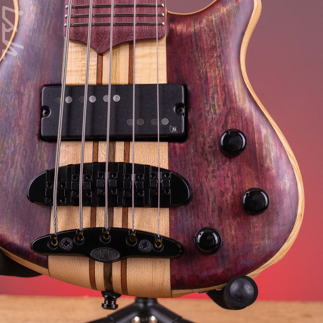 Mayones Cali 5 Mini Bass Spalted Maple Purpleheart Fretboard Custom Color