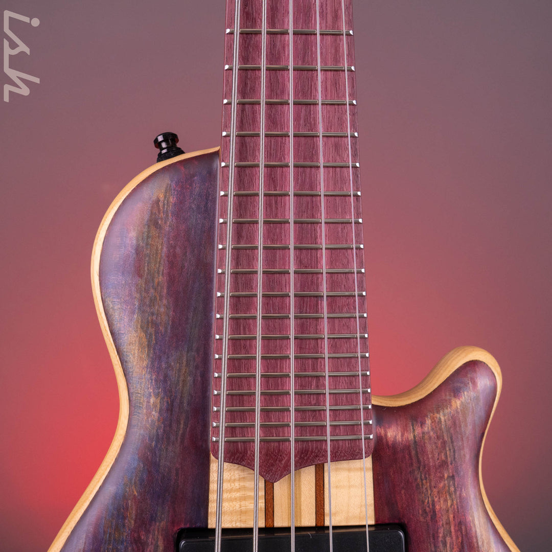 Mayones Cali 5 Mini Bass Spalted Maple Purpleheart Fretboard Custom Color