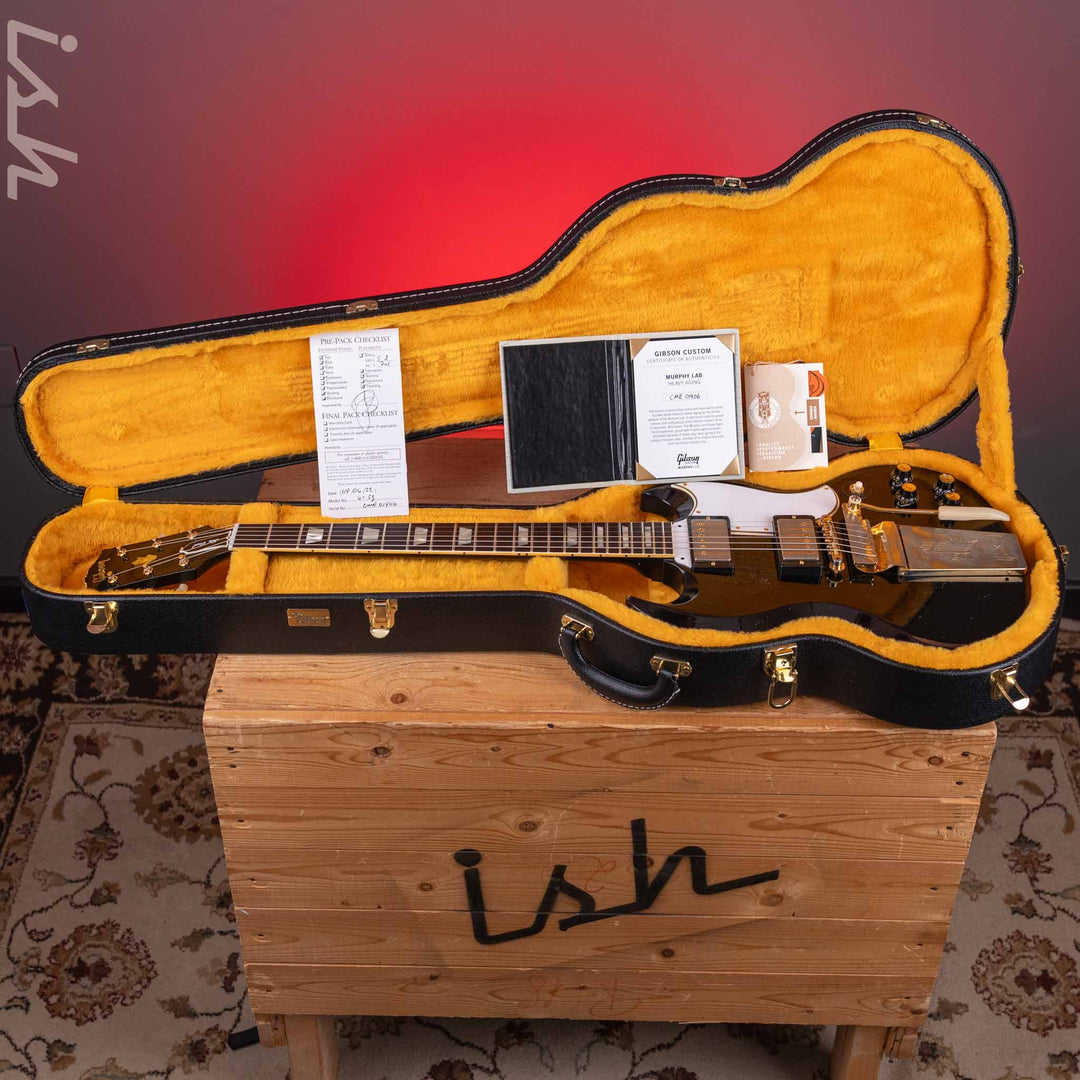 2022 Gibson SG Les Paul Murphy Lab Heavy Relic Black